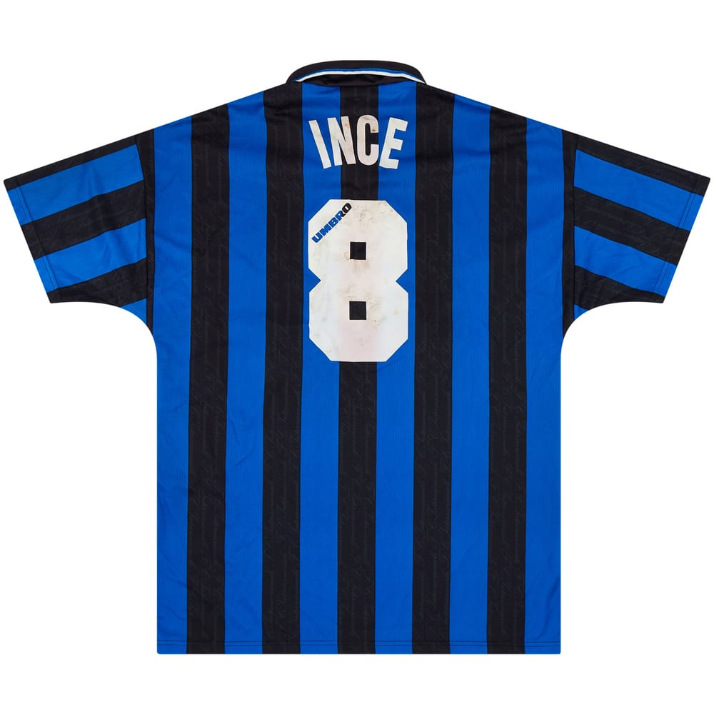 1996-97 Inter Milan Match Worn Home Shirt Ince #8 (v Manchester United)