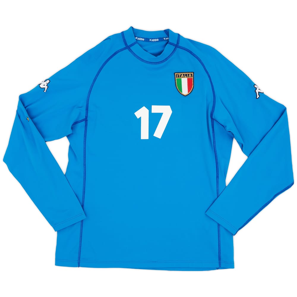 2002 Italy Home L/S Shirt Zambrotta #17 - 9/10 - (XL)