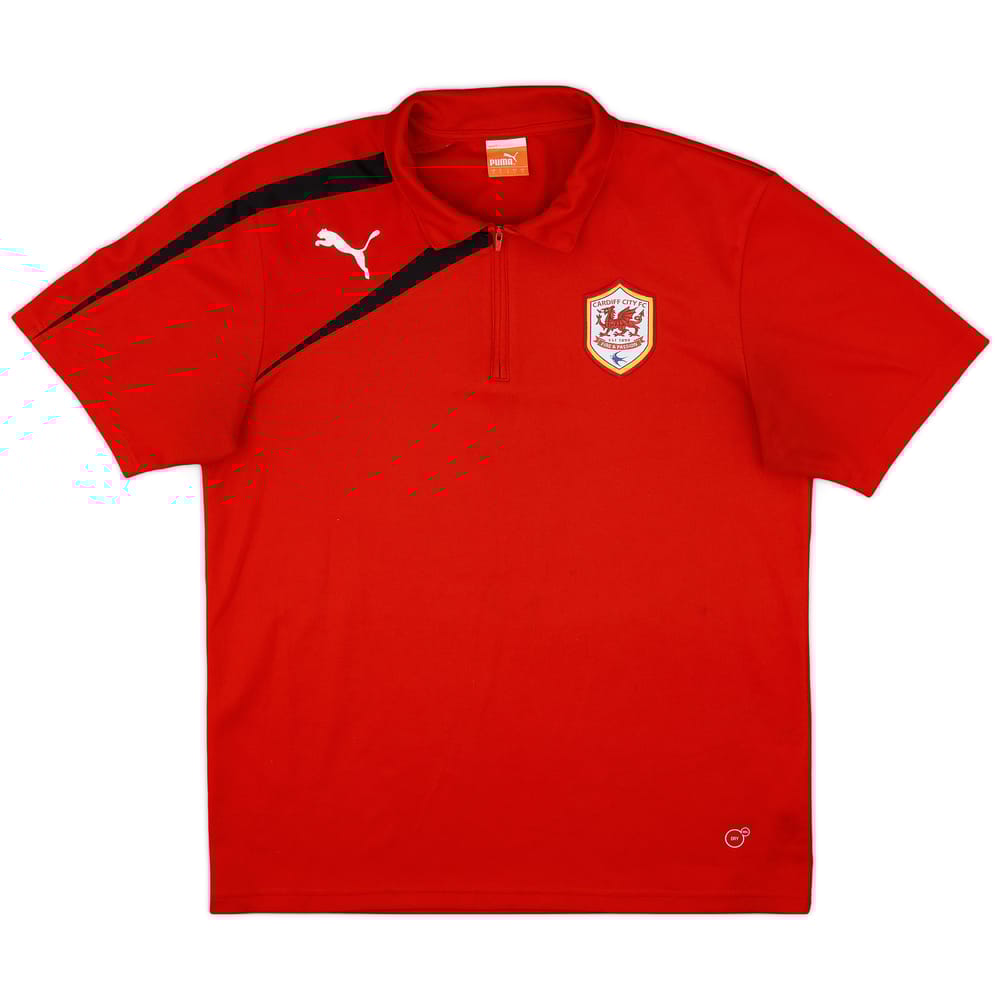 2012-13 Cardiff City Puma 1/4 Zip Polo Shirt - 8/10 - (L)