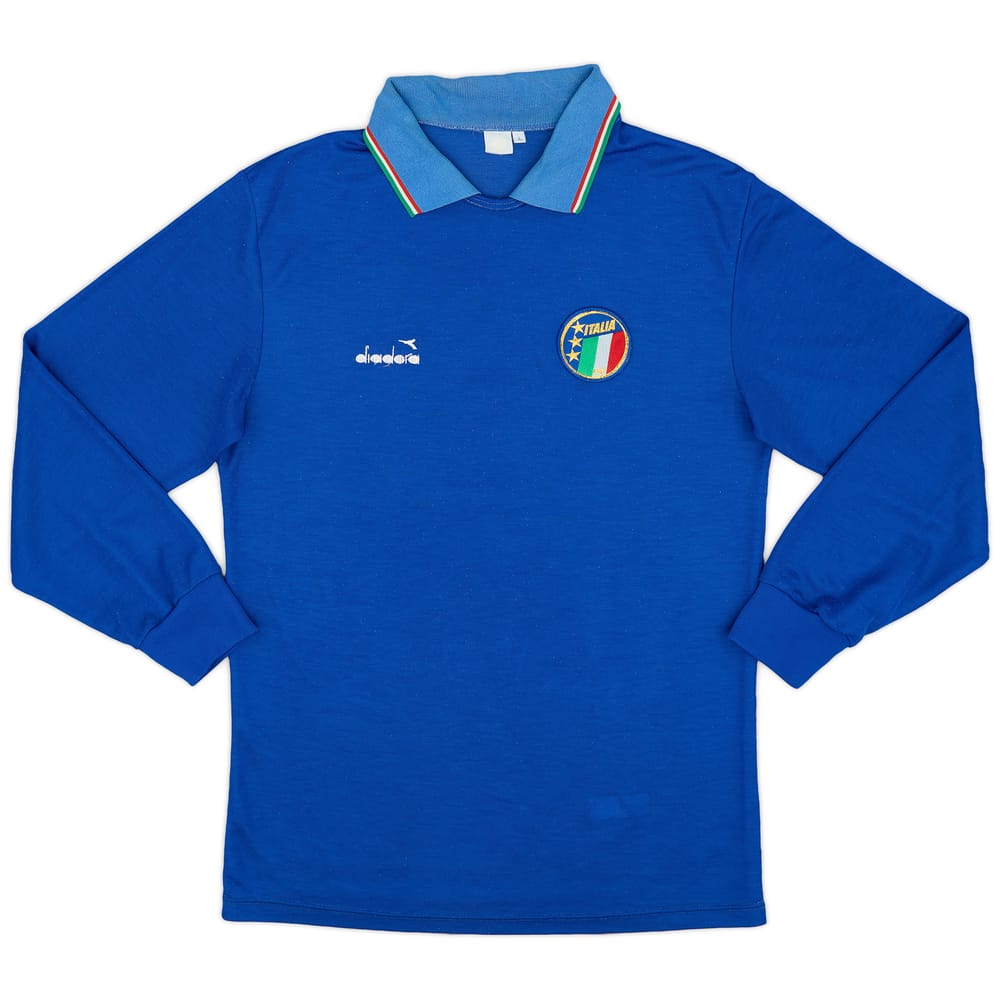1986-91 Italy Home L/S Shirt - 9/10 - (L)