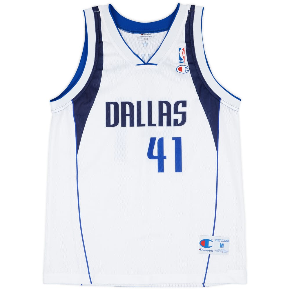 2001-10 Dallas Mavericks Nowitzki #41 Champion Home Jersey - 7/10 - (M)