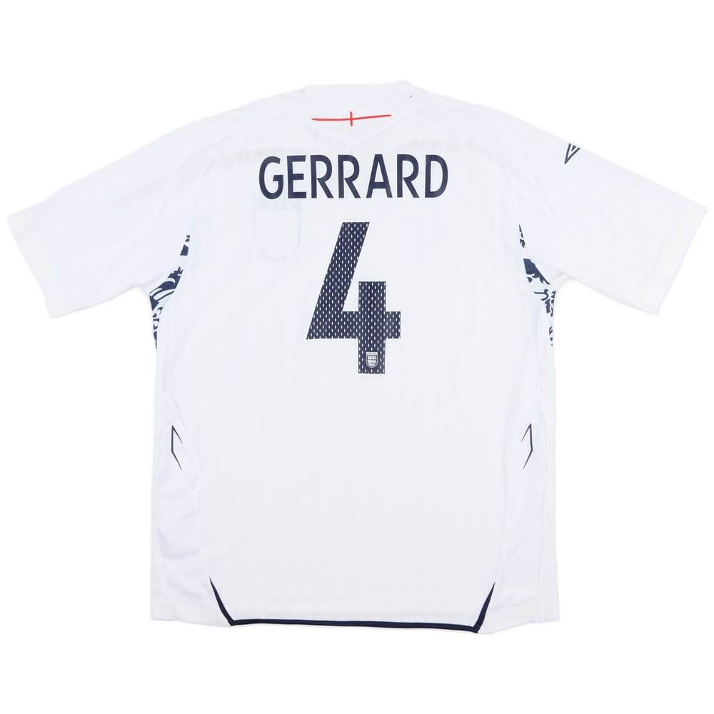 2007-09 England Home Shirt Gerrard #4 - 8/10 - (XL)