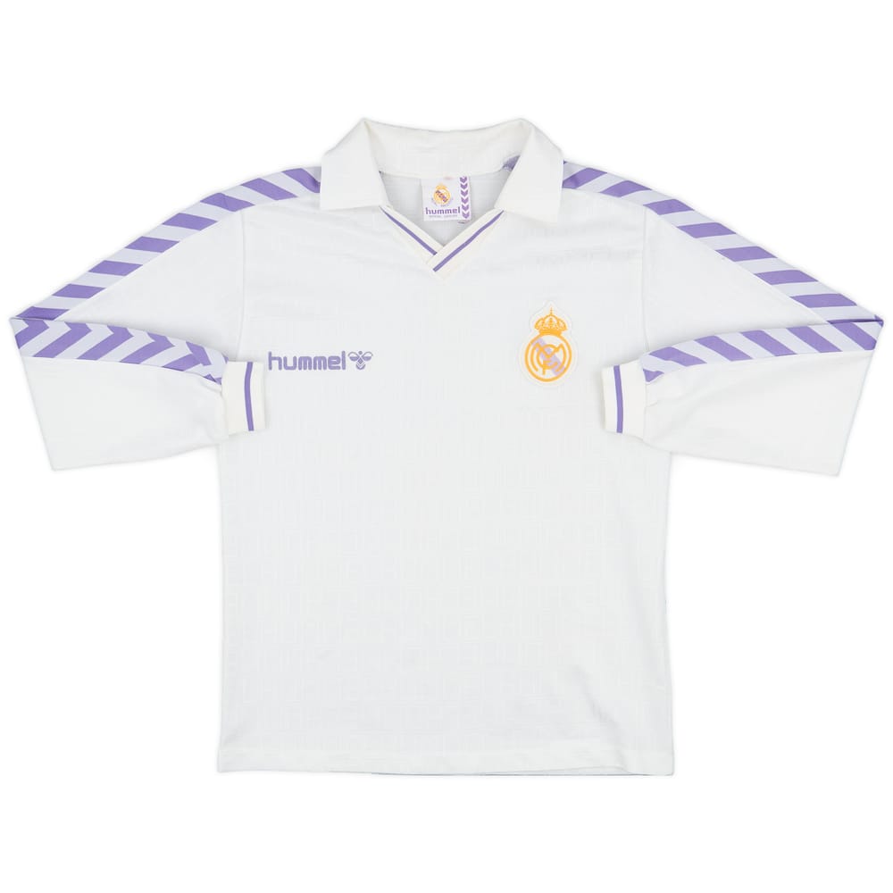 1986-88 Real Madrid Home L/S Shirt - 8/10 - (M)