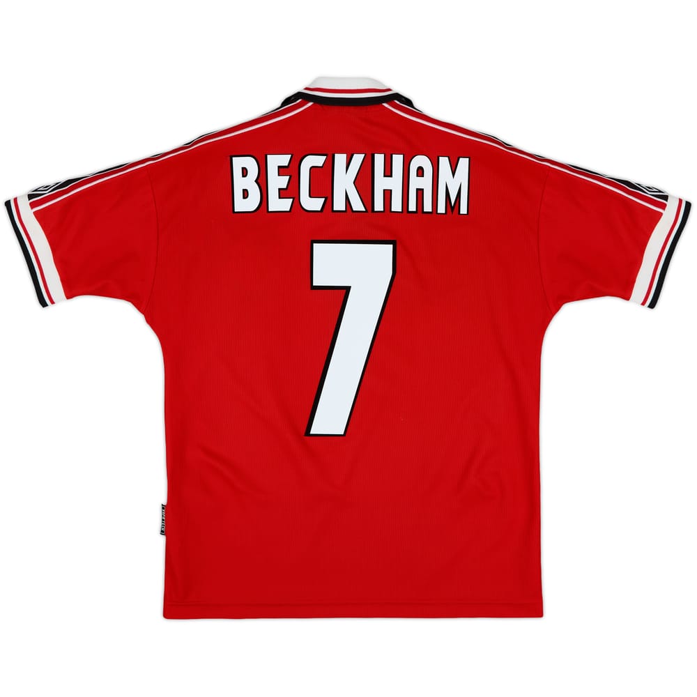 1998-00 Manchester United Home Shirt Beckham #7 - 8/10 - (S)