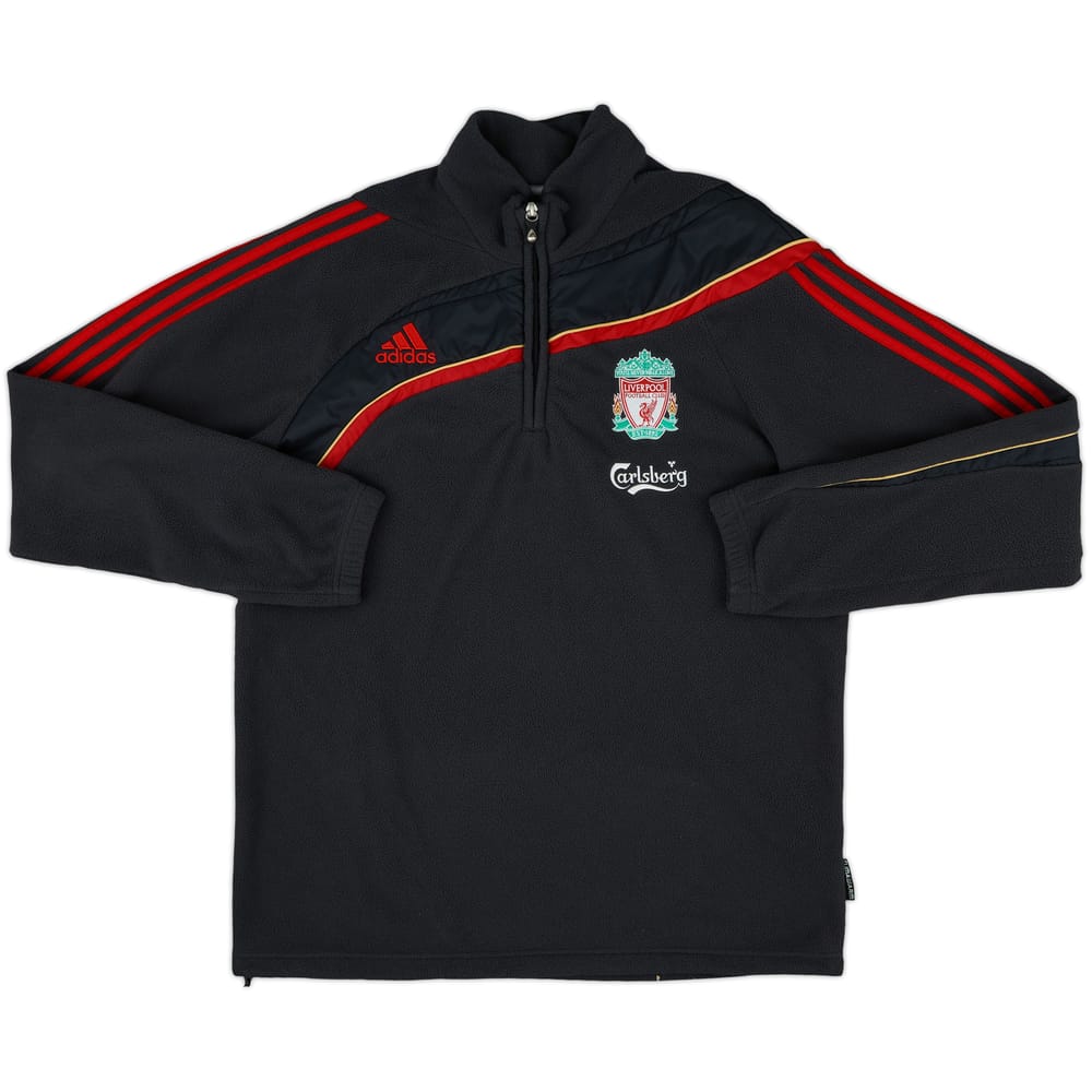 2009-10 Liverpool adidas 1/4 Zip Fleece Top - 10/10 - (L/XL)