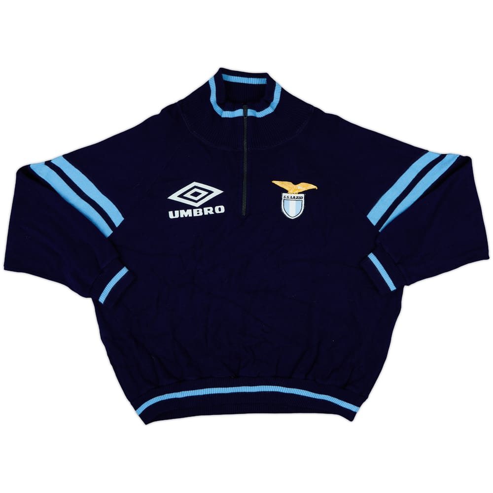 1992-94 Lazio Umbro Player Issue 1/4 Zip Cotton Track Jacket - 8/10 - (L)