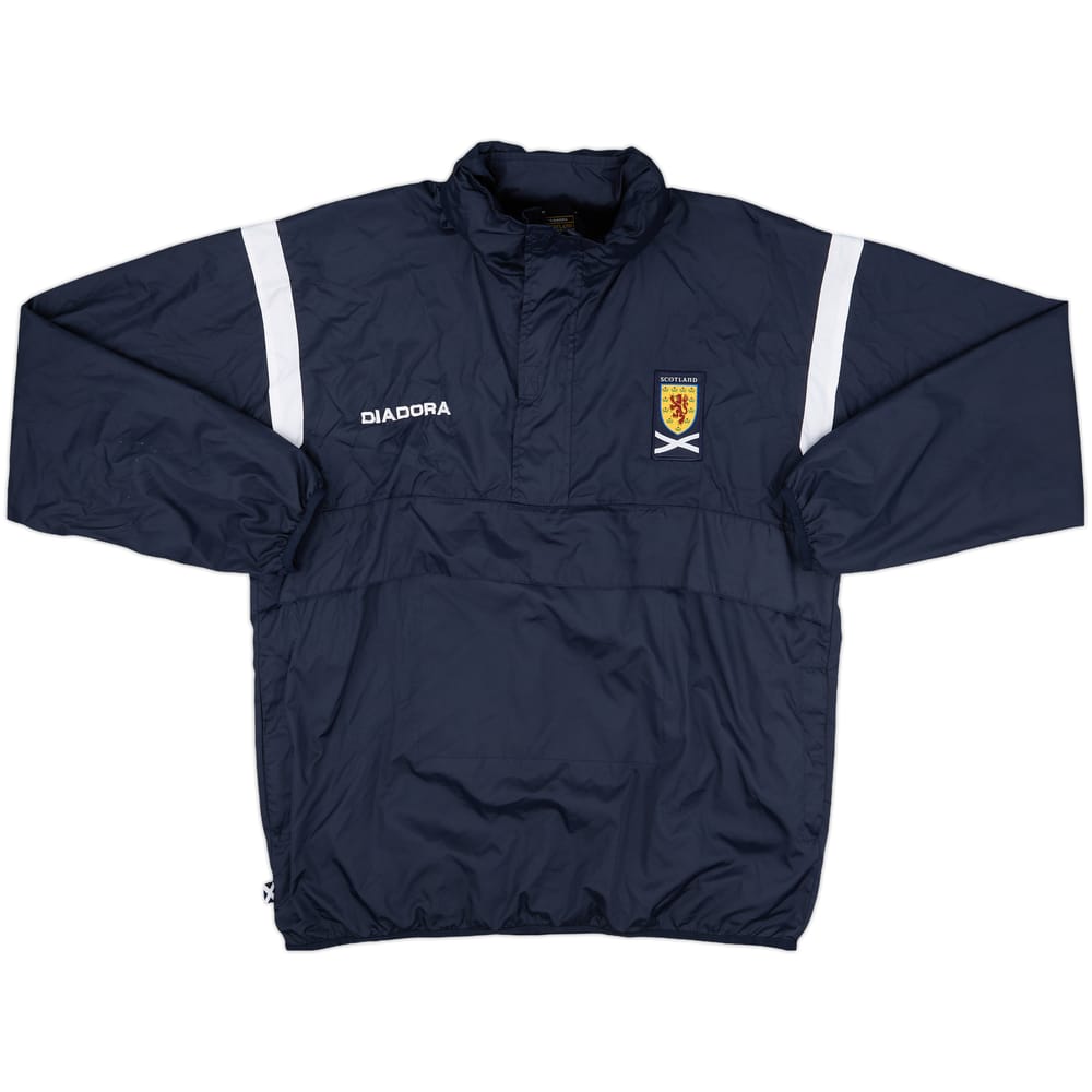 2004-05 Scotland Diadora Hooded 1/4 Zip Rain Jacket - 8/10 - (L)
