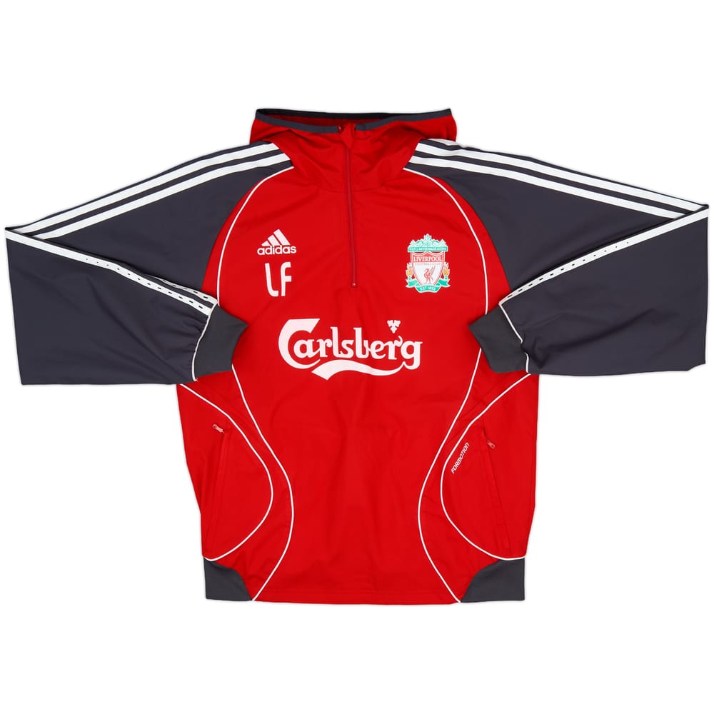 2006-07 Liverpool Staff Issue adidas 1/4 Zip Hooded Rain Jacket LF' - 8/10 - (S)
