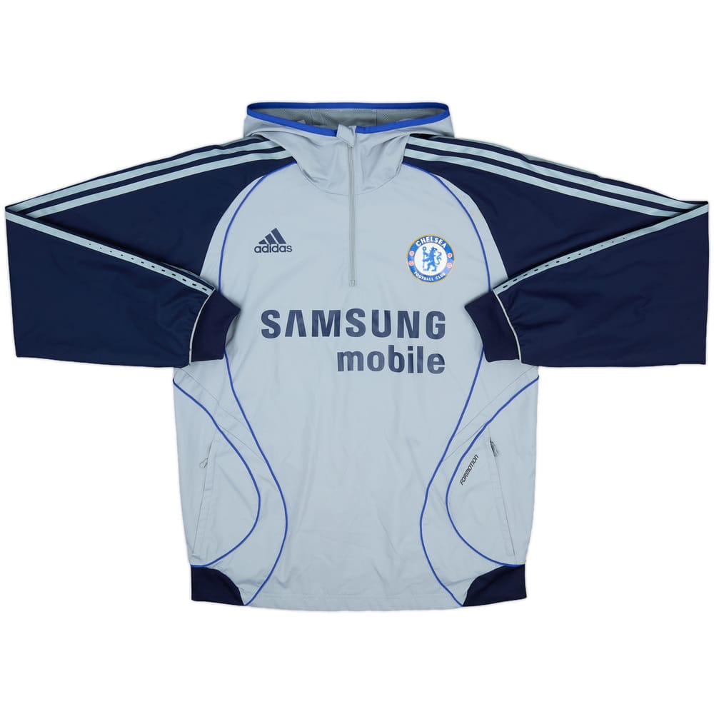 2006-07 Chelsea adidas 1/4 Zip Hooded Training Top - 8/10 - (M)