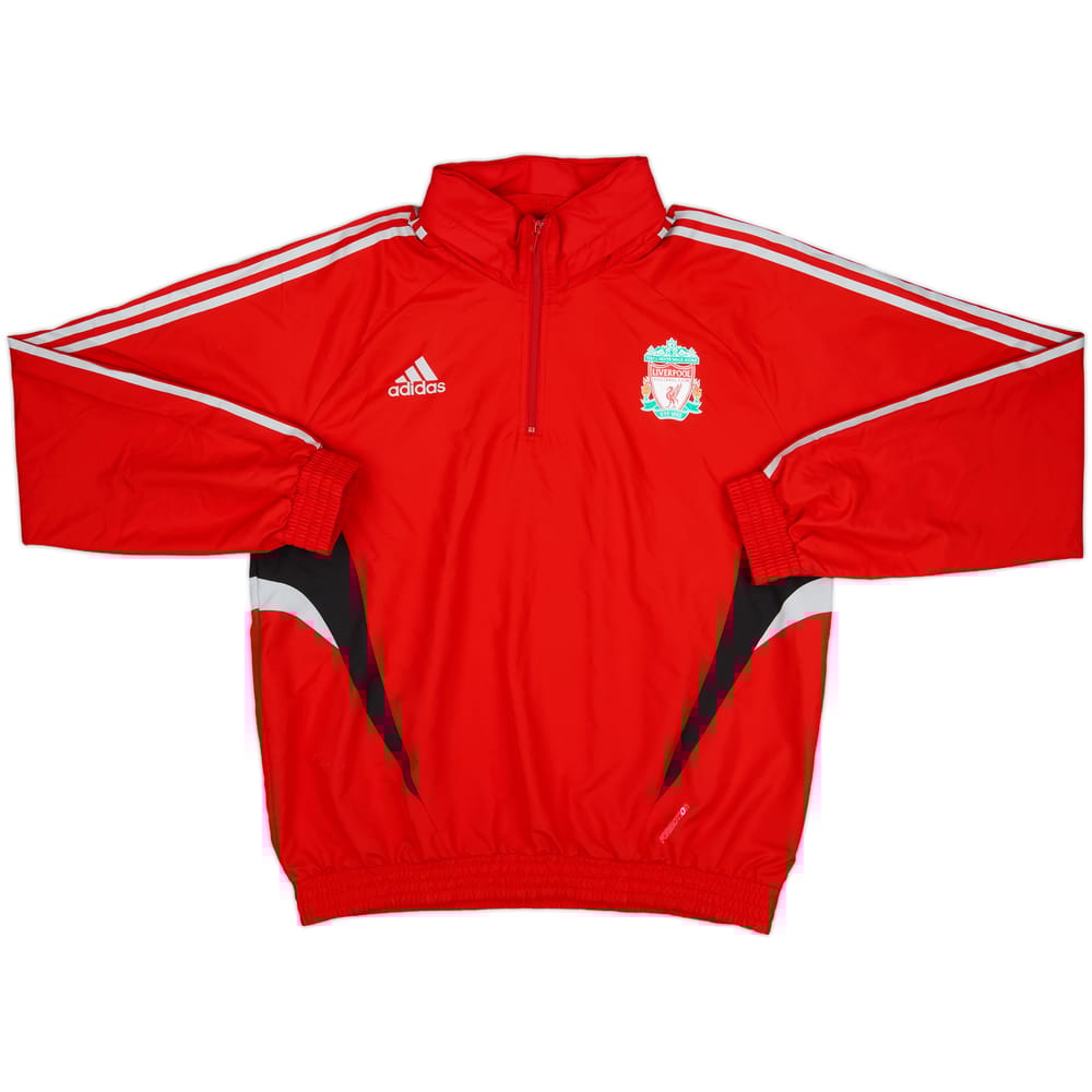 2008-09 Liverpool adidas 1/4 Zip Hooded Rain Jacket - 8/10 - (L/XL)