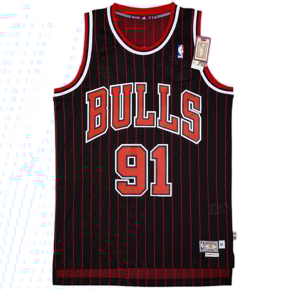 1995-96 Chicago Bulls Rodman #91 adidas Hardwood Classics Swingman Alternate Jersey (M)