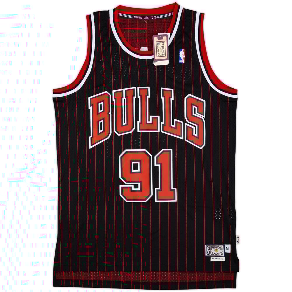 1995-96 Chicago Bulls Rodman #91 adidas Hardwood Classics Swingman Alternate Jersey (M)