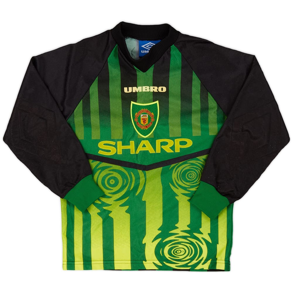 1997-98 Manchester United Green GK Shirt - 8/10 - (S.Boys)