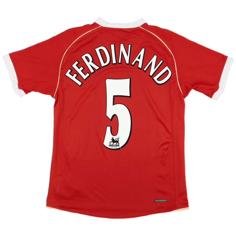 2006-07 Manchester United Home Shirt Ferdinand #5 - 8/10 - (S)