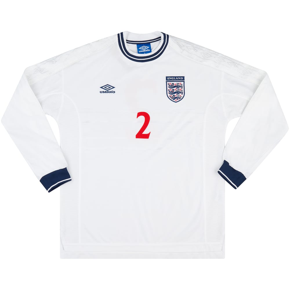 1999-00 England Match Issue Home L/S Shirt #2 (Brown)
