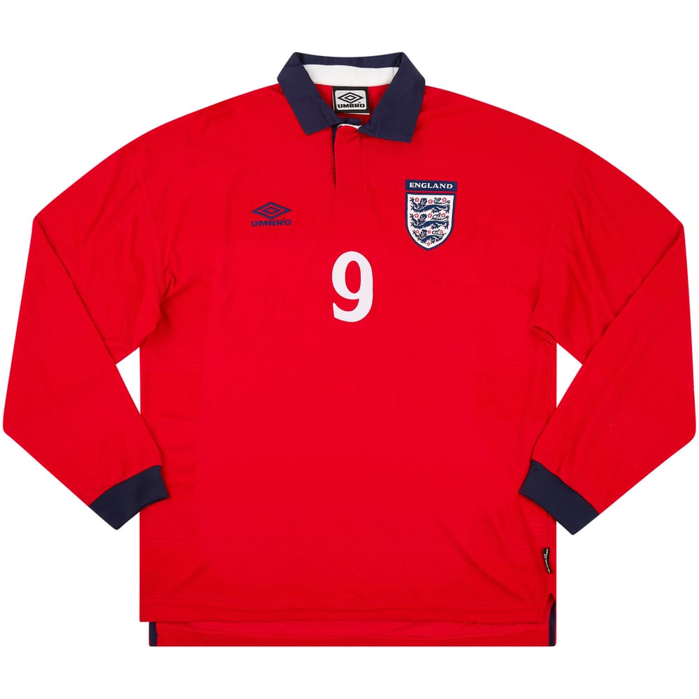 1999-01 England Match Issue Away L/S Shirt #9 (Shearer)