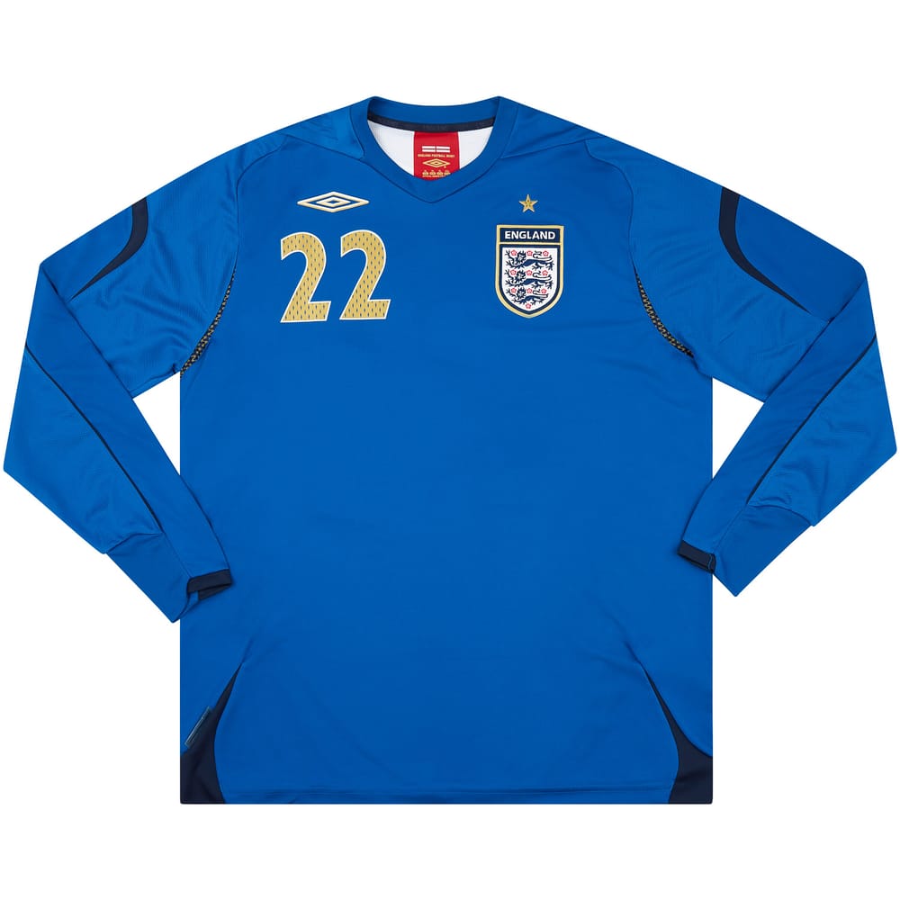 2007 England U-21 Match Issue GK Shirt Alnwick #22
