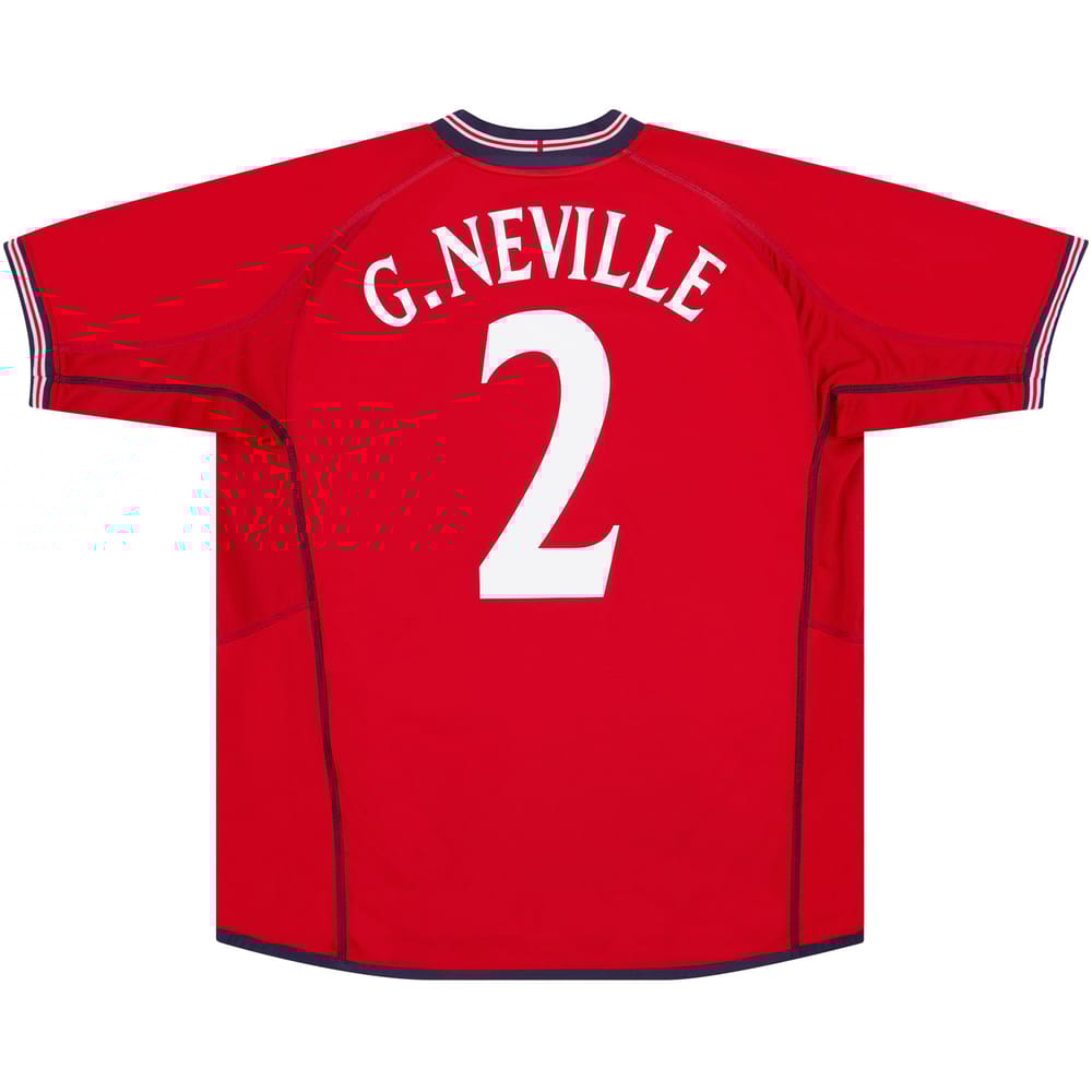 2002-04 England Away Shirt G.Neville #2 - 7/10