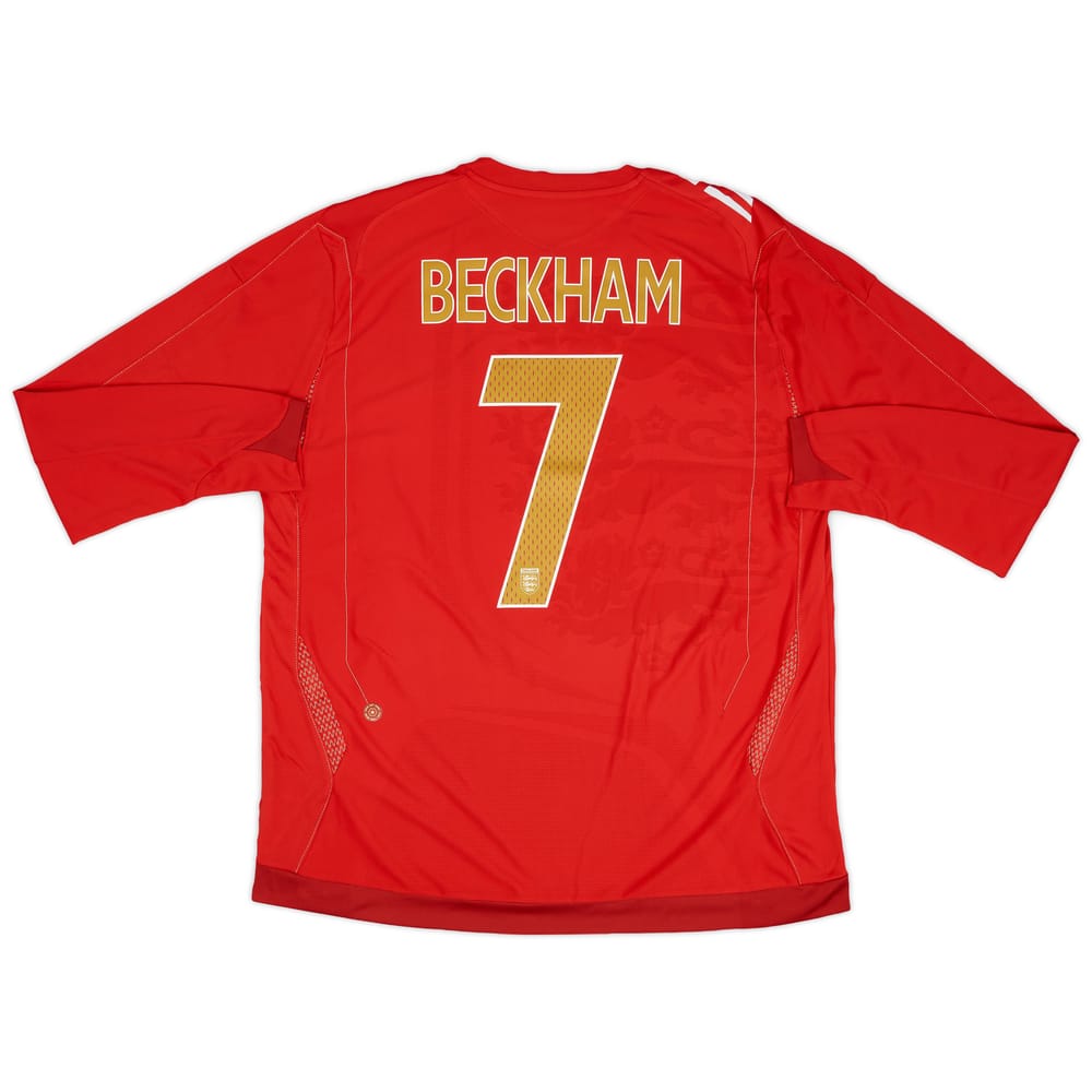 2006-08 England Away L/S Shirt Beckham #7 - 8/10 - (S)