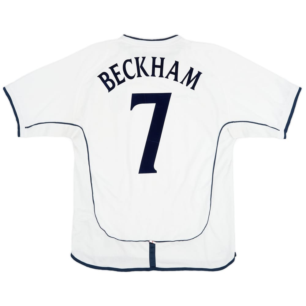 2001-03 England Home Shirt Beckham #7 - 6/10 - (S)