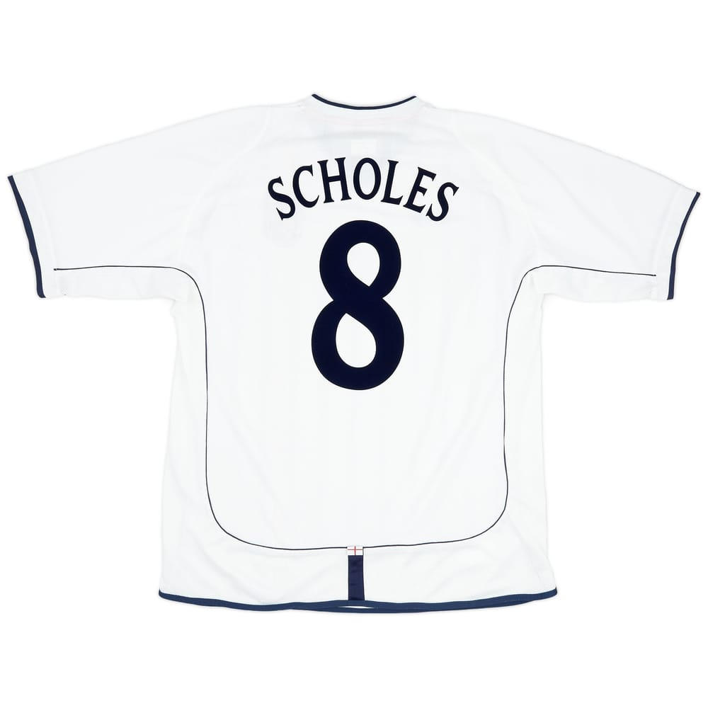 2001-03 England Home Shirt Scholes #8