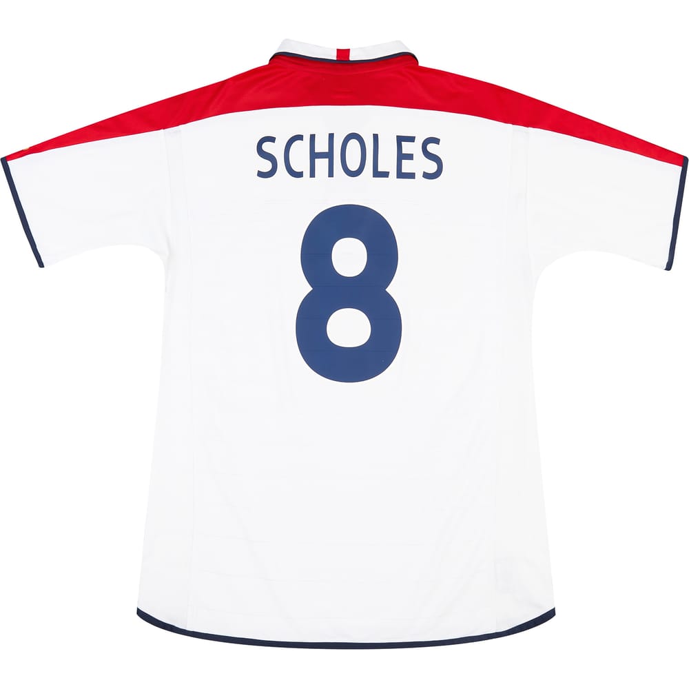 2003-05 England Home Shirt Scholes #8 - 7/10