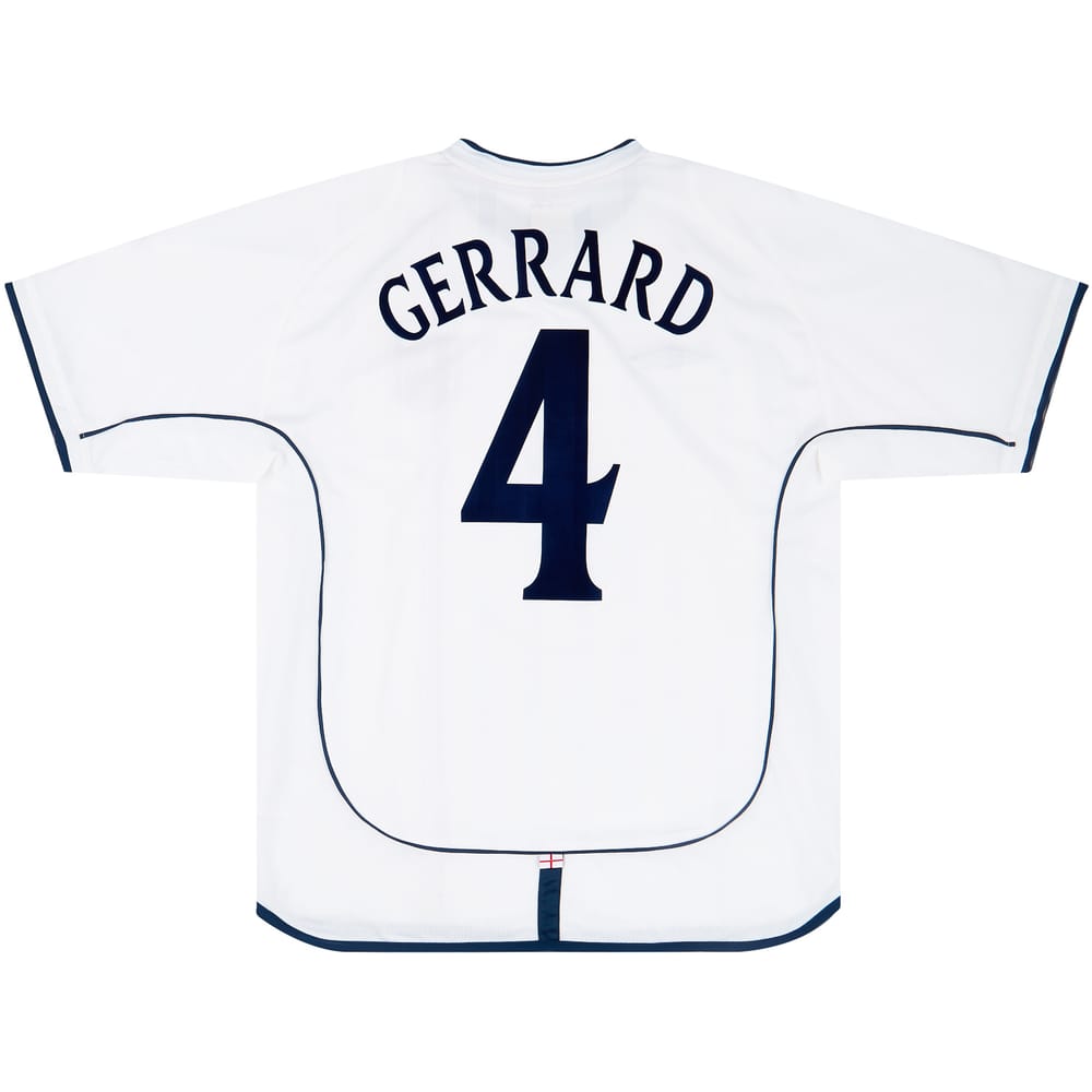 2001-03 England Home Shirt Gerrard #4 - 6/10