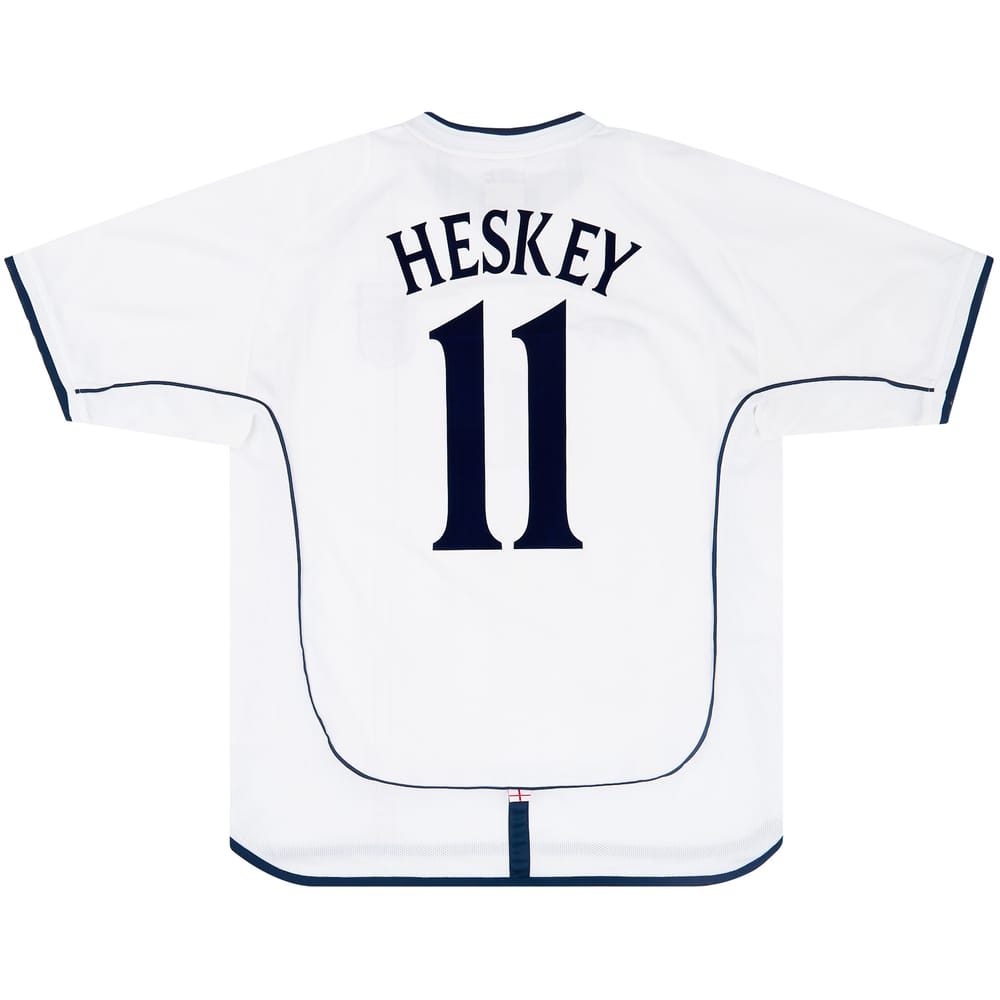2001-03 England Home Shirt Heskey #11 - 7/10