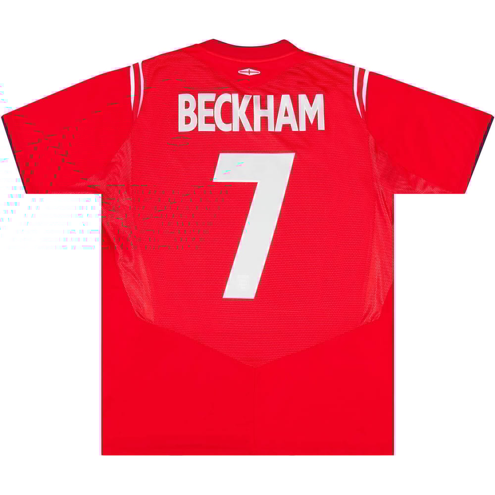 2004-06 England Away Shirt Beckham #7 - 9/10