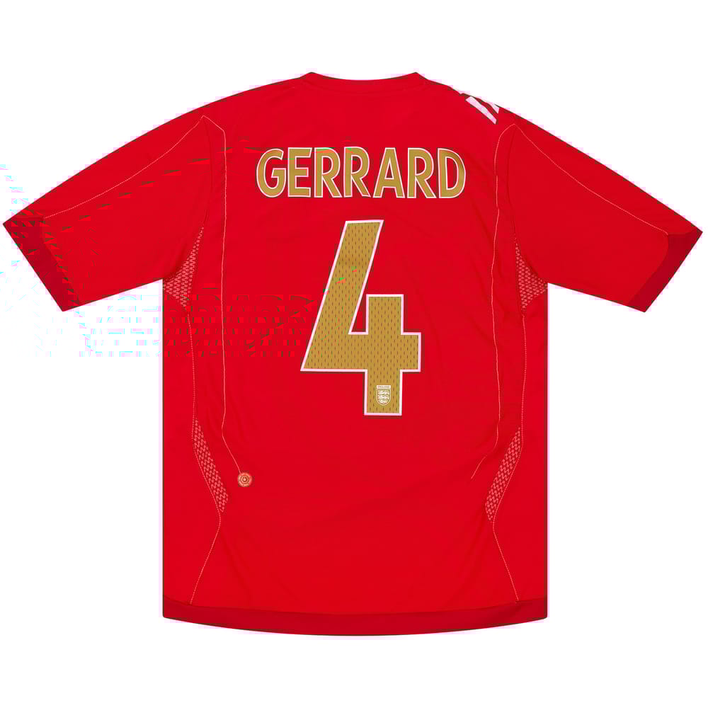 2006-08 England Away Shirt Gerrard #4 - 9/10