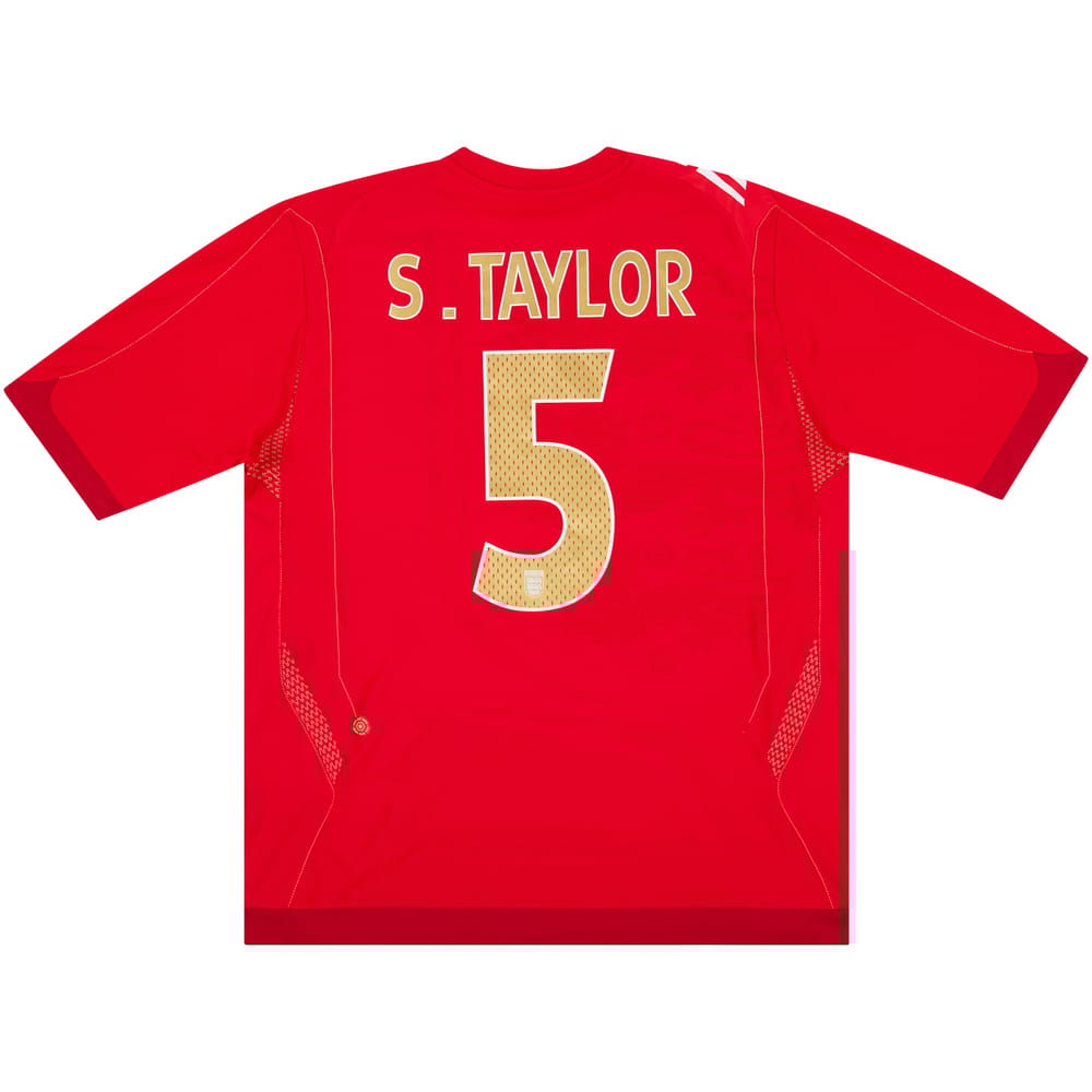 2007 England U21 Match Worn Signed Away Shirt S.Taylor #5 (v Bulgaria)