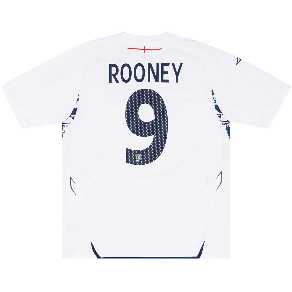 2007-09 England Home Shirt Rooney #9 - 9/10