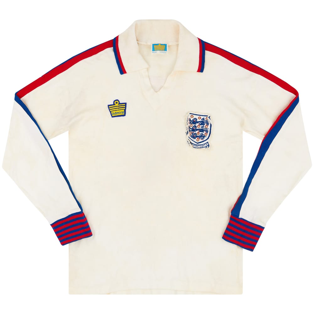 1976 England U-23 Match Worn Home L/S Shirt #5 (Thompson) v Hungary