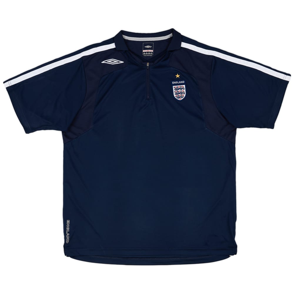2005-07 England Umbro 1/4 Zip Polo Shirt - 9/10 - (XL)