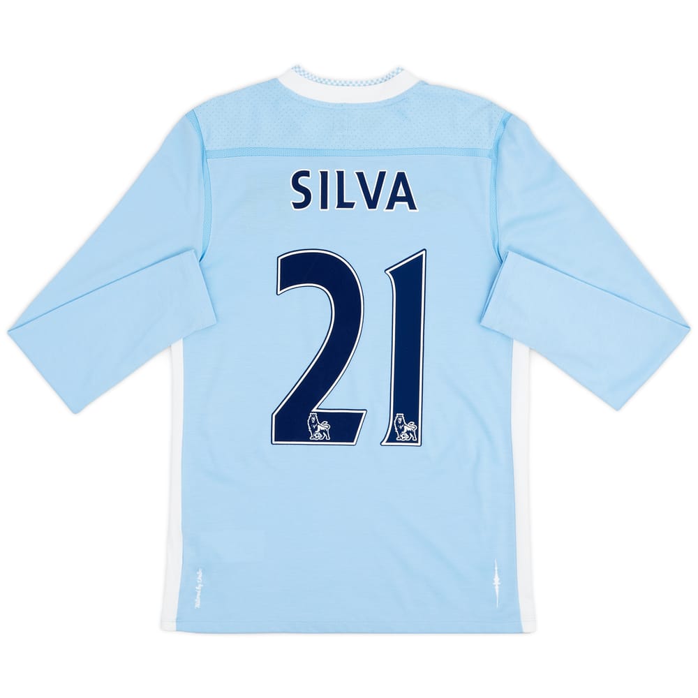 2011-12 Manchester City Home L/S Shirt Silva #21 - 10/10 - (S)