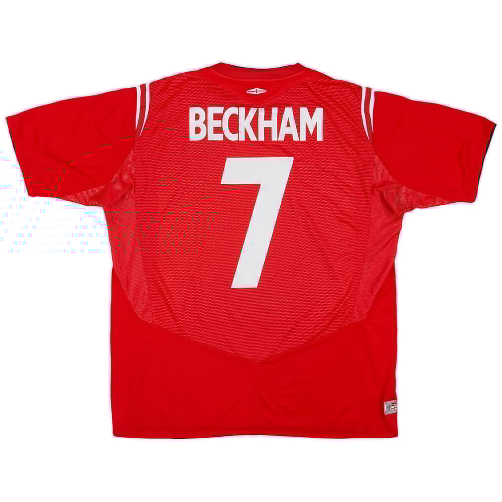 2004-06 England Away Shirt Beckham #7 - 6/10 - (XL)