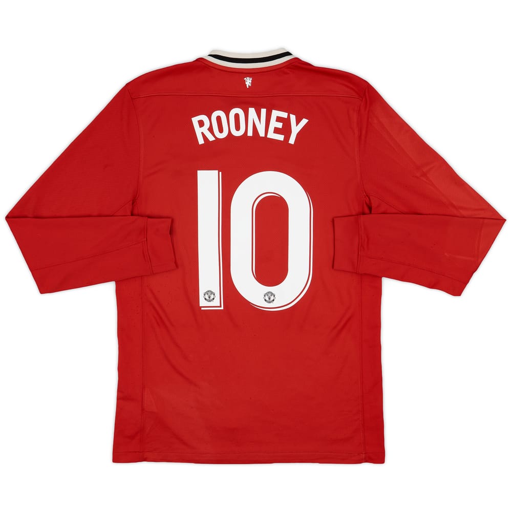 2011-12 Manchester United Home L/S Shirt Rooney #10 - 6/10 - (M)