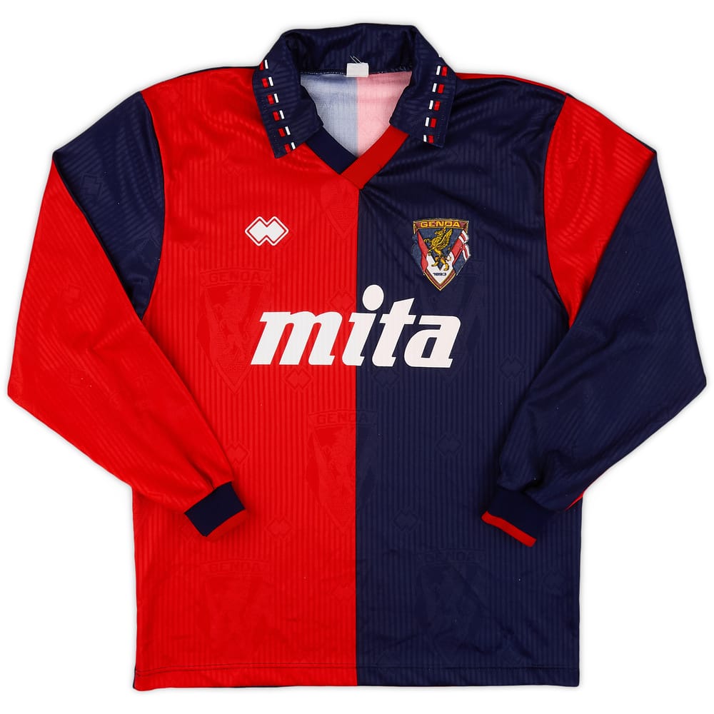 1991-92 Genoa Home L/S Shirt - 8/10 - (M)