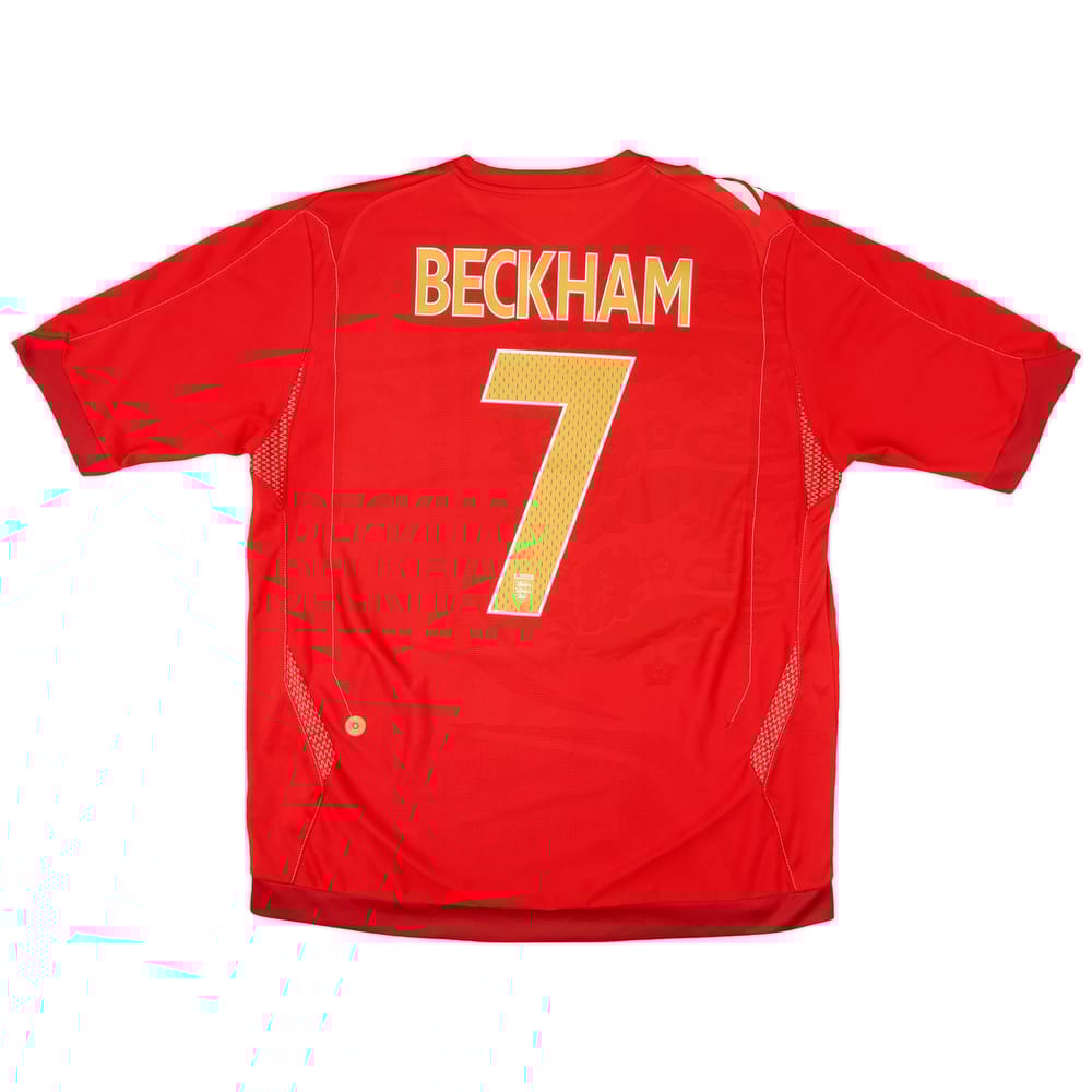 2006-08 England Away Shirt Beckham #7 - 6/10 - (XL)
