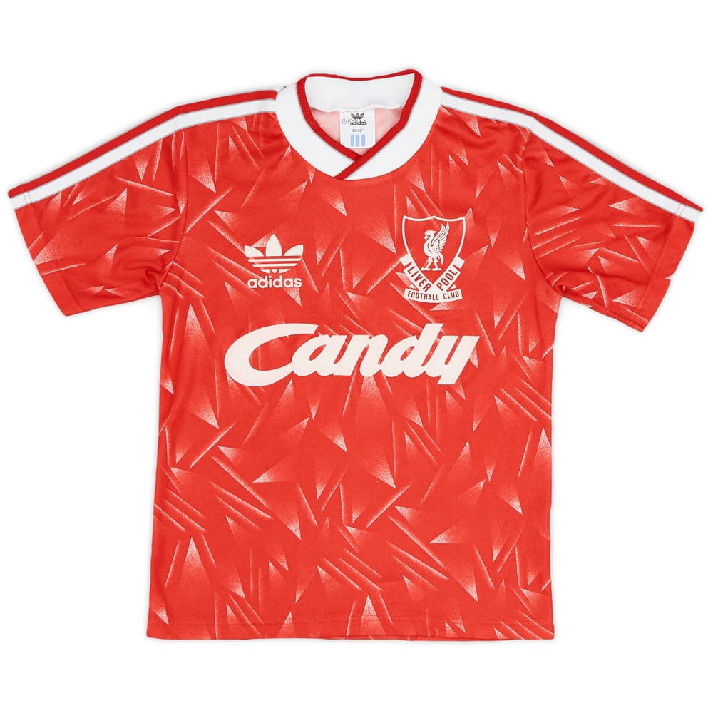 1989-91 Liverpool Home Shirt - 8/10 - (XS.Boys)