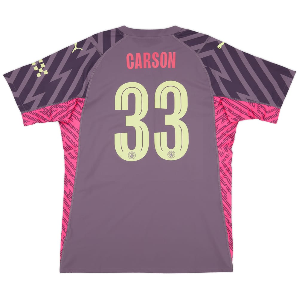 2023-24 Manchester City Match Issue GK S/S Shirt Carson #33 - 7/10 - (XL)