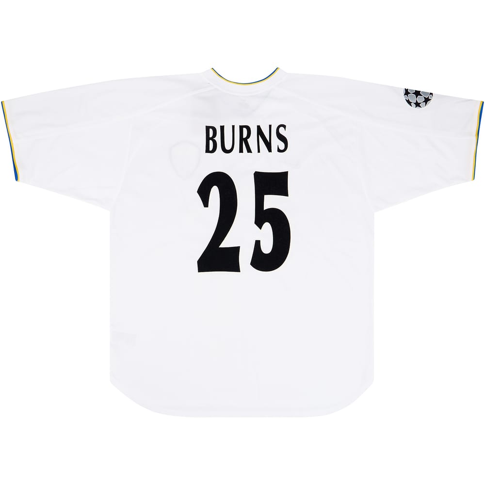 2000-01 Leeds United Match Issue Champions League Home Shirt Burns #25 (v Real Madrid)