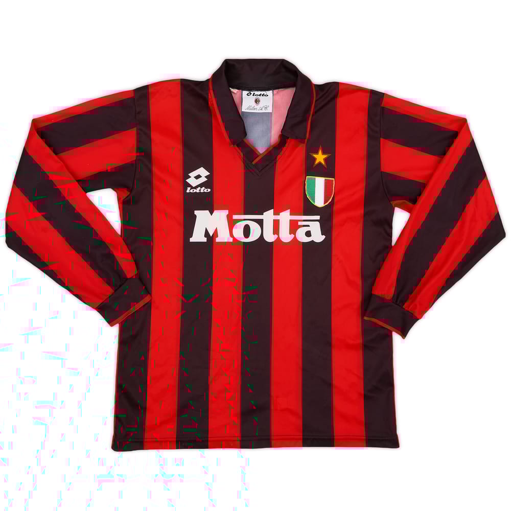 1993-94 AC Milan Home L/S Shirt - 6/10 - (S)