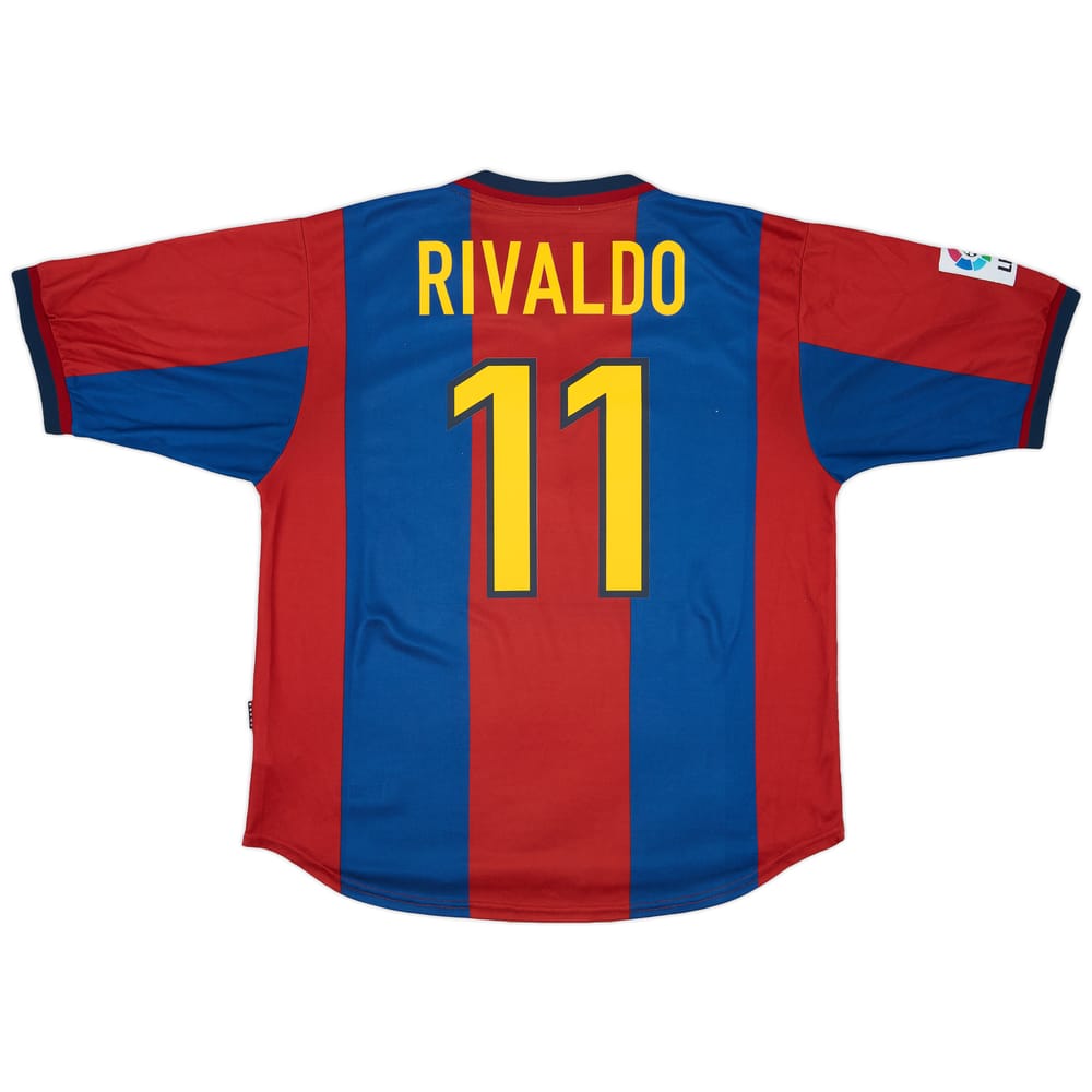 1998-00 Barcelona Home Shirt Rivaldo #11 - 8/10 - (XL)
