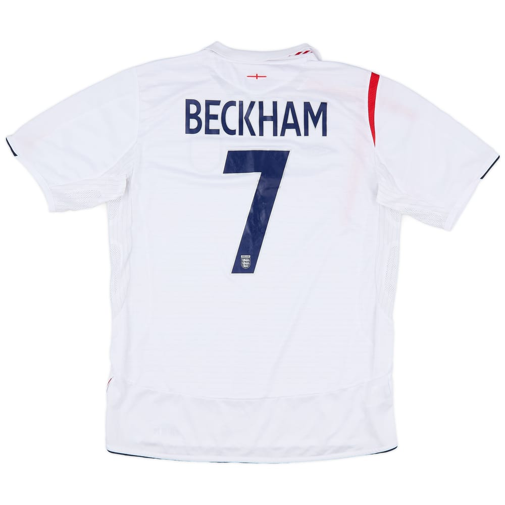 2005-07 England Home Shirt Beckham #7 - 8/10 - (L)