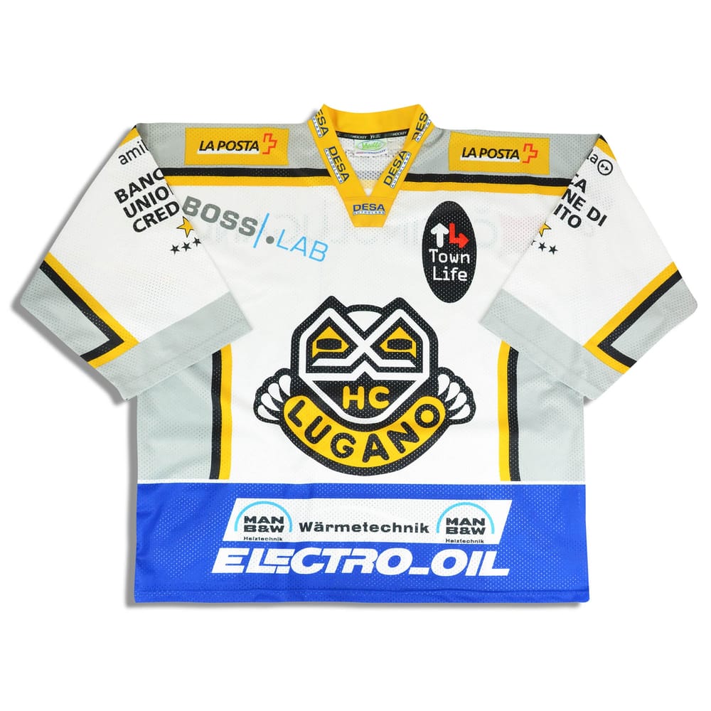 2003-04 HC Lugano Kappa Yvette Signed Jersey (Home) XXL