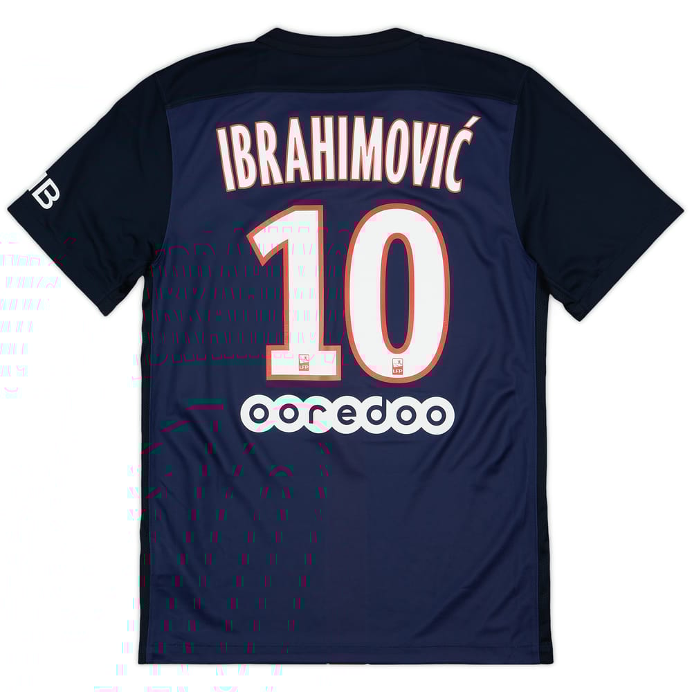 2015-16 Paris Saint-Germain Home Shirt Ibrahimovic #10 - 9/10 - (S)