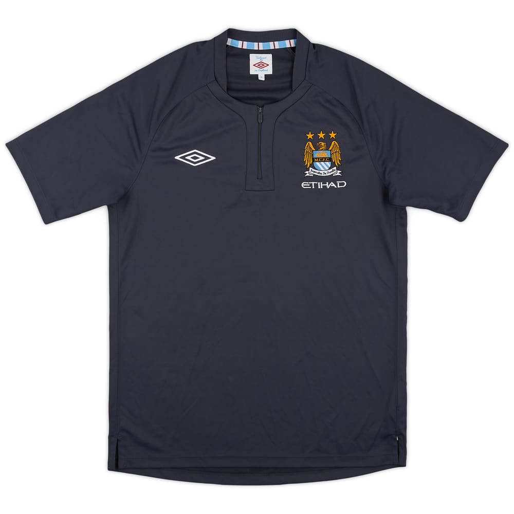2010-11 Manchester City Umbro 1/4 Zip Polo Shirt - 9/10 - (M)