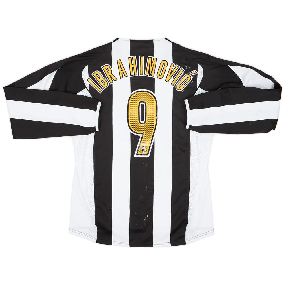 2004-05 Juventus Player Issue Home L/S Shirt Ibrahimovic #9