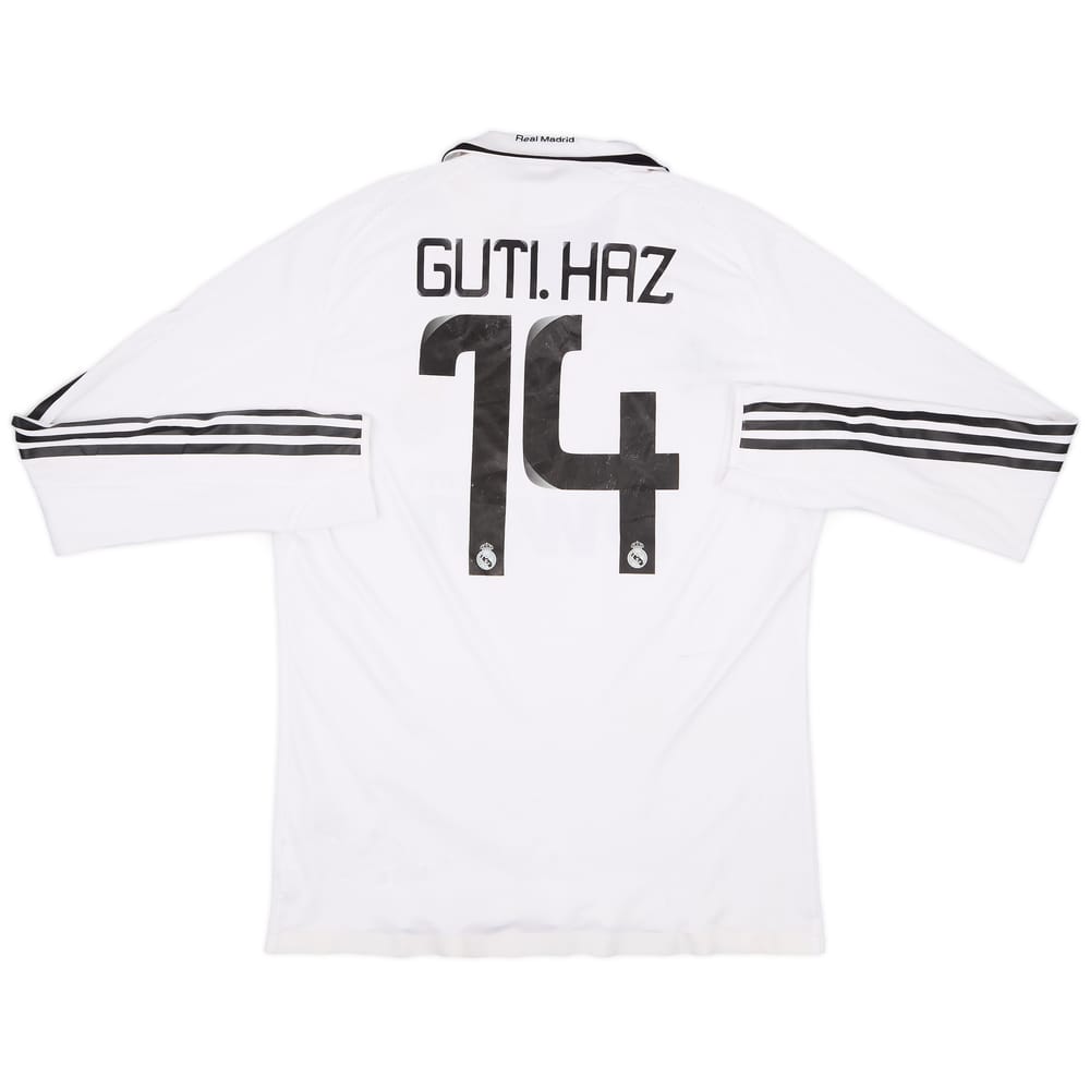 2008-09 Real Madrid Player Issue Home L/S Shirt Guti.Haz #14 - 7/10 - (L)